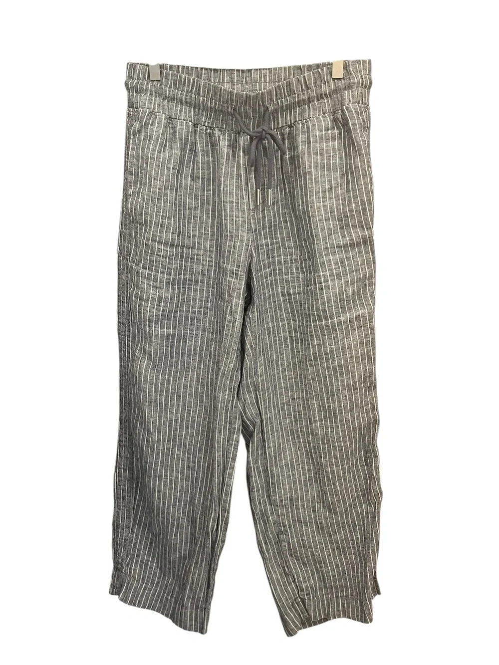 QUINCE Chambray Stripe Linen Wide Leg Pants